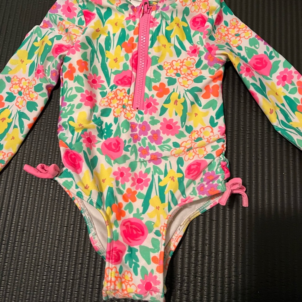 Cat & Jack Floral Kids Swimwear - Pink, Yellow, Green